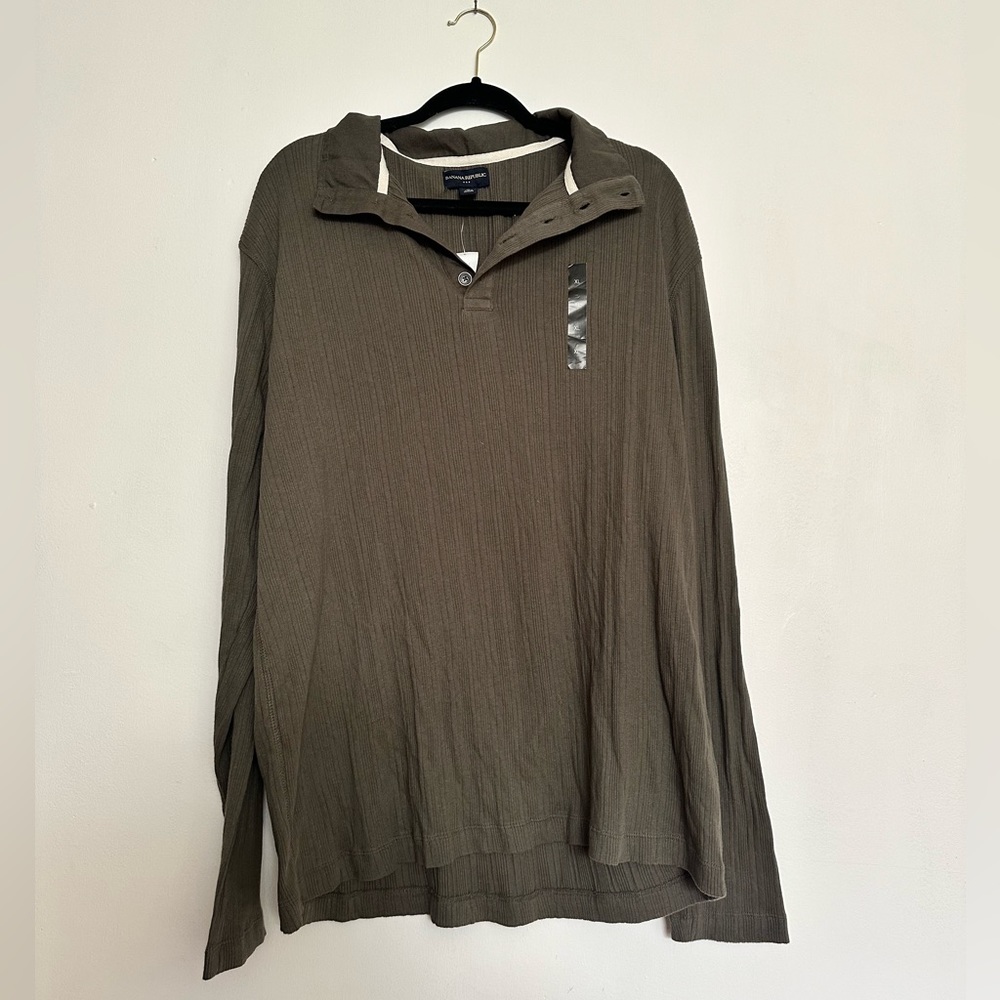 Banana Republic Men’s 1/4 Button Sweatshirt Mock Neck Shirt Men's